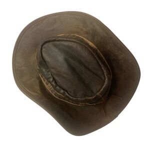 Barmah Men's Squashy Kangaroo  Leather Hat GUC XL